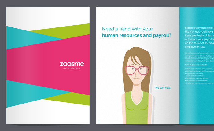 New Zoosme brochure cover and spread New Zoosme brochure cover and spread