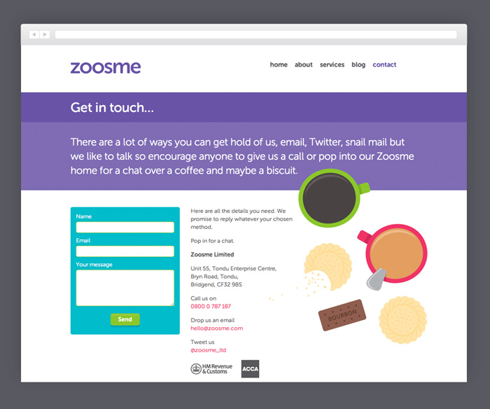 New Zoosme contact us page New Zoosme contact us page